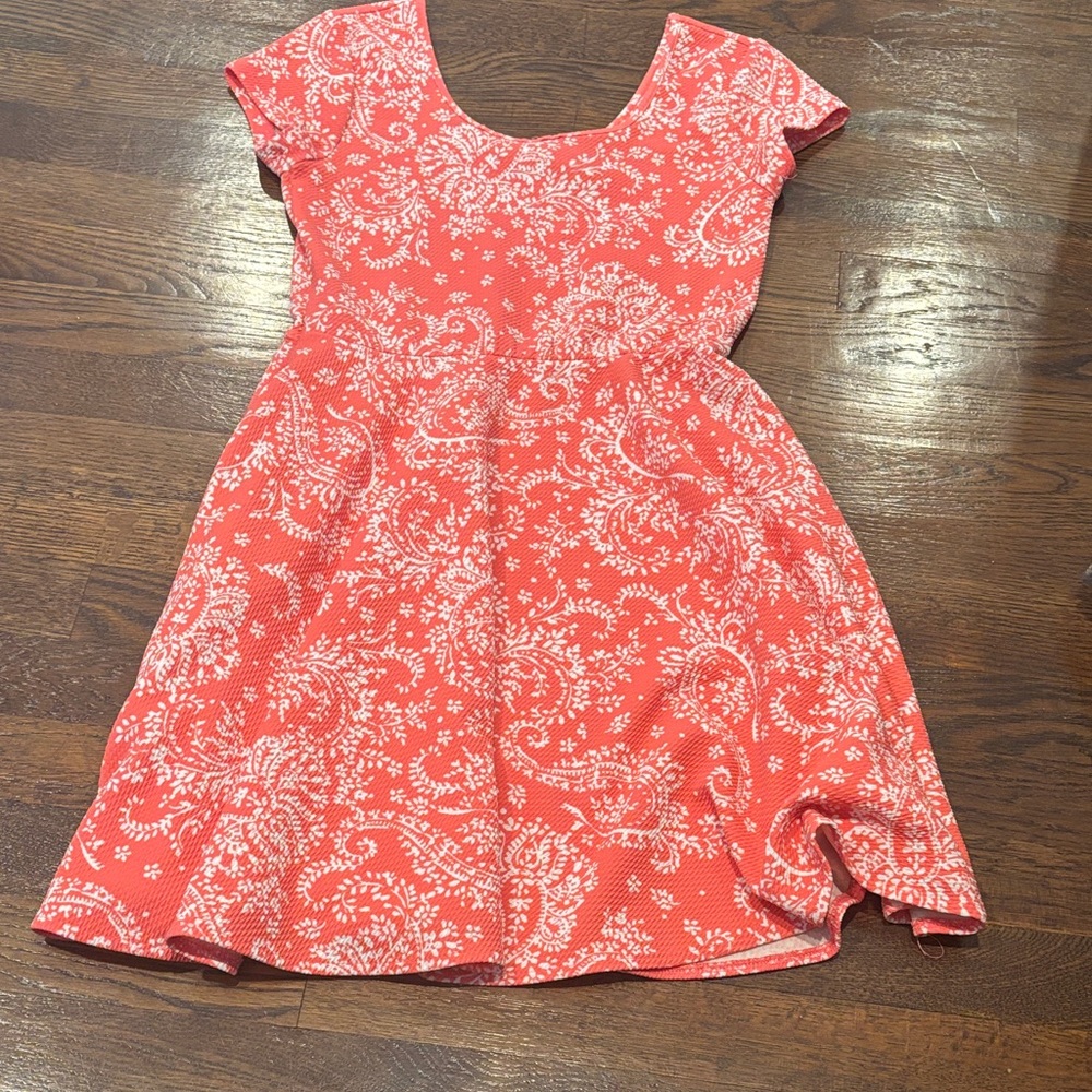 Aeropostale Coral Floral Casual Dress
